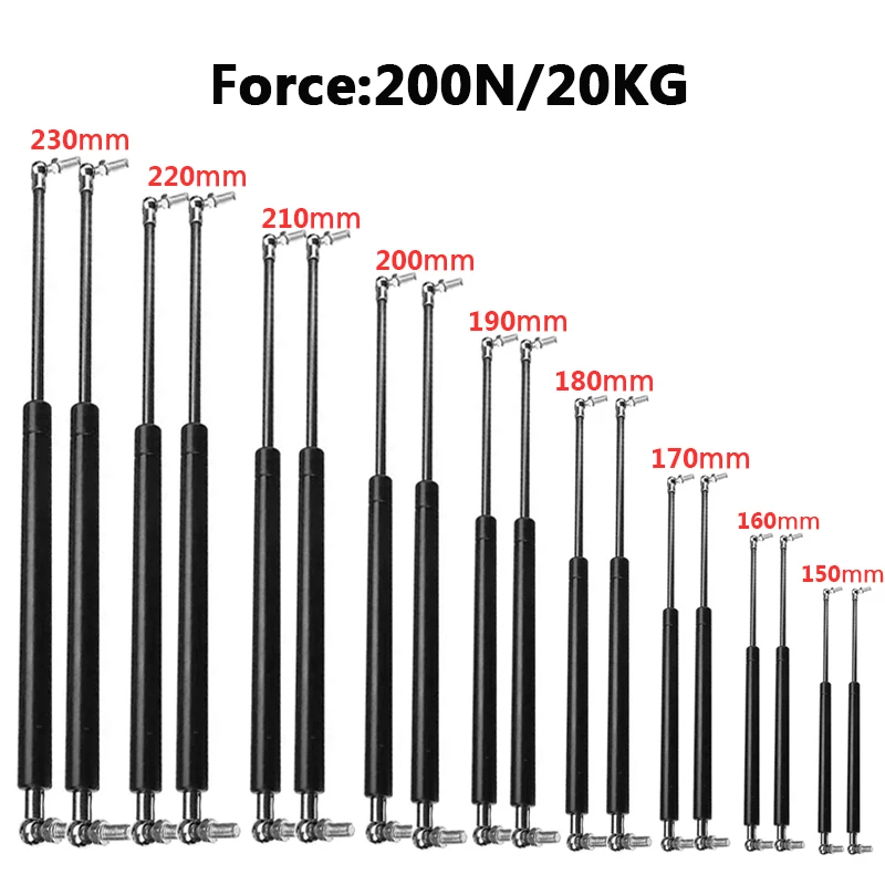 Furniture Hardware In China - 2 adet 150-230mm 200N/20KG kaldırma destekleri
