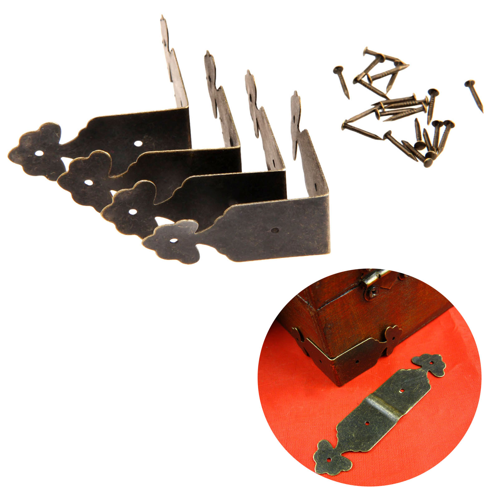 Furniture Hardware And Fittings - 4 adet dekoratif köşe koruyucular demir